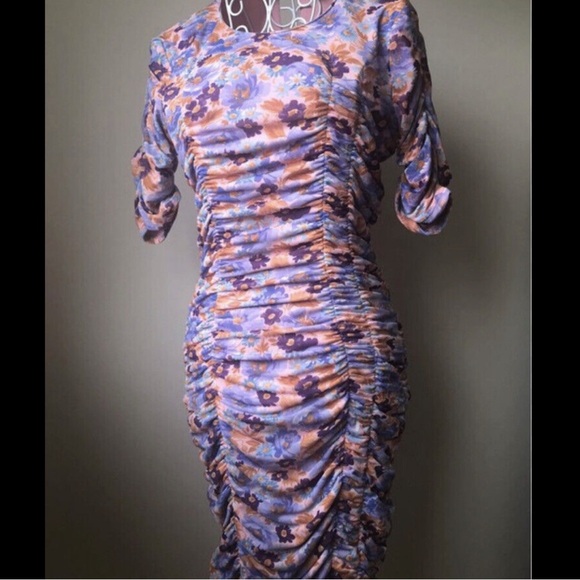 ZARA ruched floral mini dress - Picture 2 of 6